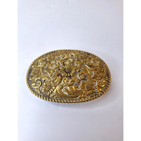 Vintage El Arturo Bronze Belt Buckle by Crumrine‎ Jewelers Floral Scroll--433.25 main image 7